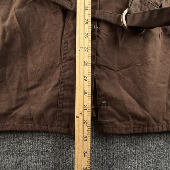 Barbour Newmarket Mac Waxed Jacket Women Full Zip Brown Size 8 US Lined - Picture 11 of 16